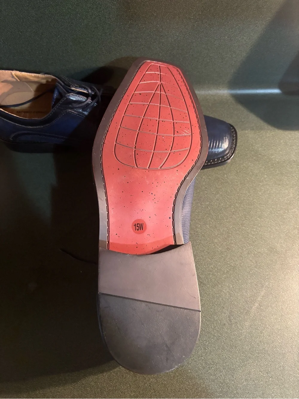 Men Dress Shoes Sq Toe Tie, Brand New NAVY & BLACK ANTONIO CERRELLI 6792 SZ 15W
